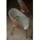Chaise Velore Dutchbone Assise de Repas en Hévéa et Tissu Beige Mobilier Design 49x58x78cm