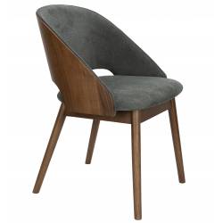 Chaise Velore Dutchbone Assise de Repas en Hévéa et Tissu Vert Mobilier Design 49x58x78cm