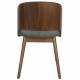 Chaise Velore Dutchbone Assise de Repas en Hévéa et Tissu Vert Mobilier Design 49x58x78cm