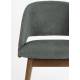 Chaise Velore Dutchbone Assise de Repas en Hévéa et Tissu Vert Mobilier Design 49x58x78cm