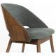 Chaise Velore Dutchbone Assise de Repas en Hévéa et Tissu Vert Mobilier Design 49x58x78cm