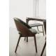 Chaise Velore Dutchbone Assise de Repas en Hévéa et Tissu Vert Mobilier Design 49x58x78cm