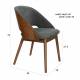 Chaise Velore Dutchbone Assise de Repas en Hévéa et Tissu Vert Mobilier Design 49x58x78cm