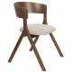 Lot de 2 Chaises Bresso Dutchbone Duo d'Assise d'Hévéa et Tissu Beige Mobilier Vintage 54x56,5x77cm