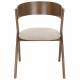 Lot de 2 Chaises Bresso Dutchbone Duo d'Assise d'Hévéa et Tissu Beige Mobilier Vintage 54x56,5x77cm
