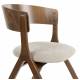 Lot de 2 Chaises Bresso Dutchbone Duo d'Assise d'Hévéa et Tissu Beige Mobilier Vintage 54x56,5x77cm