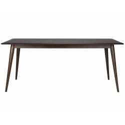 Table de Repas Elroy Dutchbone Table Rectangulaire en Hévéa Finition Foncée Mobilier 6 Personnes 75x80x180cm