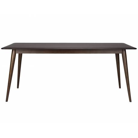 Table de Repas Elroy Dutchbone Table Rectangulaire en Hévéa Finition Foncée Mobilier 6 Personnes 75x80x180cm
