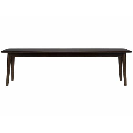 Banc Elroy Dutchbone Assise Longue en Hévéa Finition Foncée Mobilier Style Mid-century 35x46x160cm