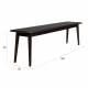 Banc Elroy Dutchbone Assise Longue en Hévéa Finition Foncée Mobilier Style Mid-century 35x46x160cm