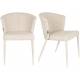 Lot de Deux Chaises Georgia Soft Dutchbone Duo d'Assises en Tissu Beige et Acier Beige Fauteuils de Table 60x62x78cm