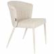 Lot de Deux Chaises Georgia Soft Dutchbone Duo d'Assises en Tissu Beige et Acier Beige Fauteuils de Table 60x62x78cm