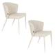 Lot de Deux Chaises Georgia Soft Dutchbone Duo d'Assises en Tissu Beige et Acier Beige Fauteuils de Table 60x62x78cm