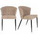 Lot de Deux Chaises Georgia Soft Dutchbone Duo d'Assises en Tissu Marron et Acier Marron Fauteuils de Table 60x62x78cm