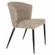 Lot de Deux Chaises Georgia Soft Dutchbone Duo d'Assises en Tissu Marron et Acier Marron Fauteuils de Table 60x62x78cm