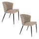 Lot de Deux Chaises Georgia Soft Dutchbone Duo d'Assises en Tissu Marron et Acier Marron Fauteuils de Table 60x62x78cm