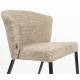 Lot de Deux Chaises Georgia Soft Dutchbone Duo d'Assises en Tissu Marron et Acier Marron Fauteuils de Table 60x62x78cm