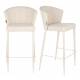 Lot de Deux Chaises de Bar Georgia Soft Dutchbone Duo de Tabourets en Tissu Beige et Acier Beige Assises de Bar 54x56x101cm