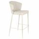 Lot de Deux Chaises de Bar Georgia Soft Dutchbone Duo de Tabourets en Tissu Beige et Acier Beige Assises de Bar 54x56x101cm