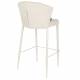 Lot de Deux Chaises de Bar Georgia Soft Dutchbone Duo de Tabourets en Tissu Beige et Acier Beige Assises de Bar 54x56x101cm