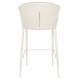 Lot de Deux Chaises de Bar Georgia Soft Dutchbone Duo de Tabourets en Tissu Beige et Acier Beige Assises de Bar 54x56x101cm