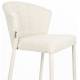 Lot de Deux Chaises de Bar Georgia Soft Dutchbone Duo de Tabourets en Tissu Beige et Acier Beige Assises de Bar 54x56x101cm