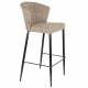 Lot de Deux Chaises de Bar Georgia Soft Dutchbone Duo de Tabourets en Tissu Marron et Acier Marron Assises de Bar 54x56x101cm