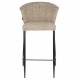Lot de Deux Chaises de Bar Georgia Soft Dutchbone Duo de Tabourets en Tissu Marron et Acier Marron Assises de Bar 54x56x101cm