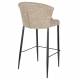 Lot de Deux Chaises de Bar Georgia Soft Dutchbone Duo de Tabourets en Tissu Marron et Acier Marron Assises de Bar 54x56x101cm