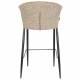 Lot de Deux Chaises de Bar Georgia Soft Dutchbone Duo de Tabourets en Tissu Marron et Acier Marron Assises de Bar 54x56x101cm