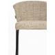 Lot de Deux Chaises de Bar Georgia Soft Dutchbone Duo de Tabourets en Tissu Marron et Acier Marron Assises de Bar 54x56x101cm