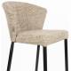 Lot de Deux Chaises de Bar Georgia Soft Dutchbone Duo de Tabourets en Tissu Marron et Acier Marron Assises de Bar 54x56x101cm