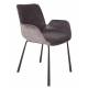Lot de 2 Chaises Design Brit Zuiver Fauteuil de Table Gris en Tissu et Acier 59x62x79cm