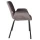 Lot de 2 Chaises Design Brit Zuiver Fauteuil de Table Gris en Tissu et Acier 59x62x79cm