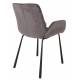 Lot de 2 Chaises Design Brit Zuiver Fauteuil de Table Gris en Tissu et Acier 59x62x79cm