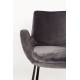 Lot de 2 Chaises Design Brit Zuiver Fauteuil de Table Gris en Tissu et Acier 59x62x79cm