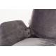 Lot de 2 Chaises Design Brit Zuiver Fauteuil de Table Gris en Tissu et Acier 59x62x79cm