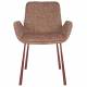 Lot de 2 Chaises Design Brit Zuiver Fauteuil de Table Rouge en Tissu et Acier 59x62x79cm