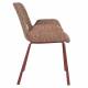 Lot de 2 Chaises Design Brit Zuiver Fauteuil de Table Rouge en Tissu et Acier 59x62x79cm