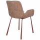 Lot de 2 Chaises Design Brit Zuiver Fauteuil de Table Rouge en Tissu et Acier 59x62x79cm
