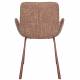 Lot de 2 Chaises Design Brit Zuiver Fauteuil de Table Rouge en Tissu et Acier 59x62x79cm