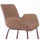 Lot de 2 Chaises Design Brit Zuiver Fauteuil de Table Rouge en Tissu et Acier 59x62x79cm