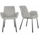 Lot de 2 Chaises Design Brit Zuiver Fauteuil de Table Gris Clair en Tissu et Acier 59x62x79cm