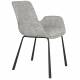 Lot de 2 Chaises Design Brit Zuiver Fauteuil de Table Gris Clair en Tissu et Acier 59x62x79cm