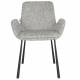 Lot de 2 Chaises Design Brit Zuiver Fauteuil de Table Gris Clair en Tissu et Acier 59x62x79cm