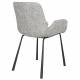 Lot de 2 Chaises Design Brit Zuiver Fauteuil de Table Gris Clair en Tissu et Acier 59x62x79cm