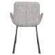 Lot de 2 Chaises Design Brit Zuiver Fauteuil de Table Gris Clair en Tissu et Acier 59x62x79cm