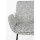 Lot de 2 Chaises Design Brit Zuiver Fauteuil de Table Gris Clair en Tissu et Acier 59x62x79cm