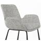 Lot de 2 Chaises Design Brit Zuiver Fauteuil de Table Gris Clair en Tissu et Acier 59x62x79cm