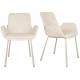 Lot de 2 Chaises Design Brit Zuiver Fauteuil de Table Beige en Tissu et Acier 59x62x79cm